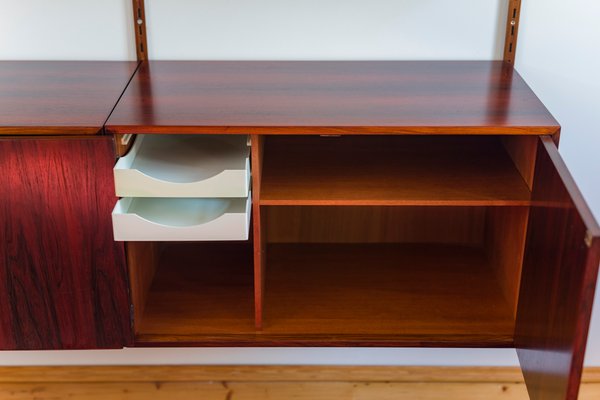 Rosewood Modular Wall Unit by Kai Kristiansen for FM Møbler, 1960s