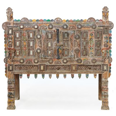 Painted Indian Dowry Chest Painted Indian Dowry Chest