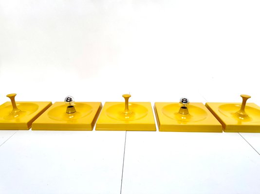 Space Age Illuminated Quadro Modular Wall Panel Coat Rack System