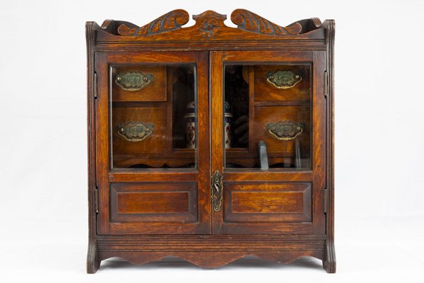 antique pipe tobacco cabinet Civic Mahagony Front Opening Shop Display c1900s in Advertising Mirrors Antique Smoking Pipe Cabinet, Early