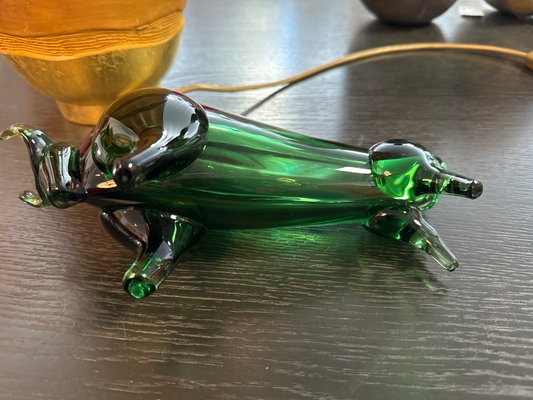 Green Crystal Bull by Gino Cenedese, Murano, 1980s for sale at Pamono