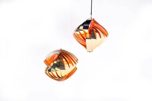Konkylie Pendant Lamp by Louis Weisdorf for Lyfa, 1960, Set of 2