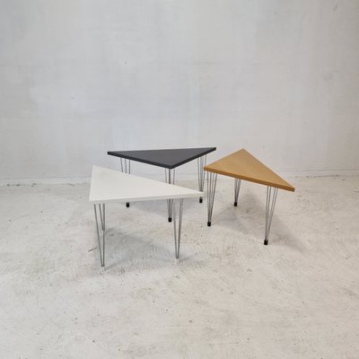 Triangle Tables by Pin-Age, Denmark, 1980s, Set of 3 for sale at 