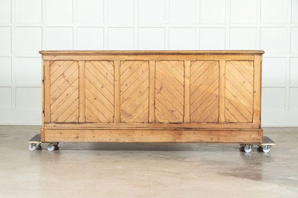Large 19th Century English Pine Shop Counter, 1870s for sale at Pamono