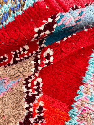 Mid-Century Berber Handwoven Boucherouite Moroccan Rug, 1980s for