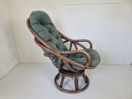 Vintage bamboo swivel chair hotsell