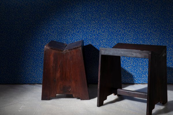 Sewing Stool by Pierre Jeanneret, 1955, Set of 2 for sale at Pamono