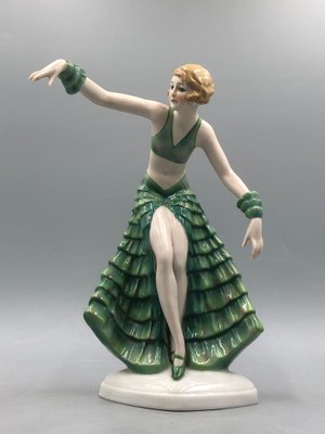 Art Deco Porzellan Tänzerin von Fasold & S Tauch