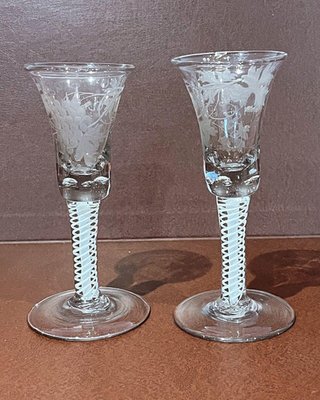Georgian 18th Century Wine Glasses, Set of 2 for sale at Pamono