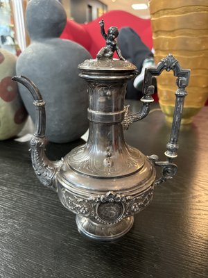 Théière Napoléon III Métal Argenté - Poinçon - Excellent état