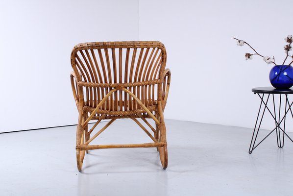 Rattan Easy Chair No. 174 by Rohe Noordwolde, 1960s for sale