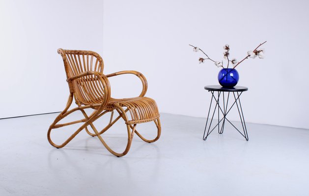 Rattan Easy Chair No. 174 by Rohe Noordwolde, 1960s for sale at Pamono
