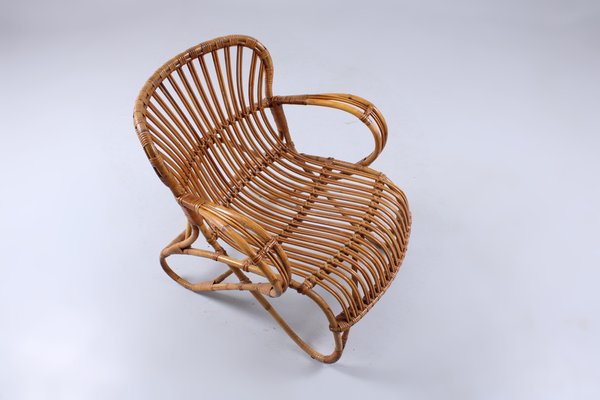 Rattan Easy Chair No. 174 by Rohe Noordwolde, 1960s for sale