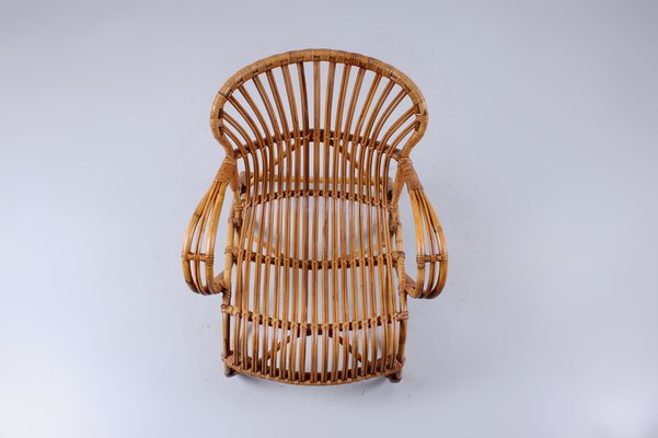 Rattan Easy Chair No. 174 by Rohe Noordwolde, 1960s for sale