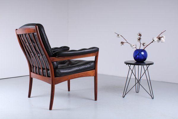Black Leather G Mobel Nassjo Easy Chair by Gote Mobler Sweden 1970s for sale at Pamono