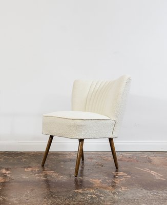 White Boucle Cocktail Chair 1950s for sale at Pamono