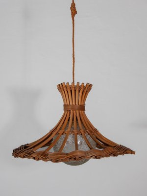 Franzsische Vintage Bambus Rattan Hngelampe von Louis Sognot, 1950er bei  Pamono kaufen