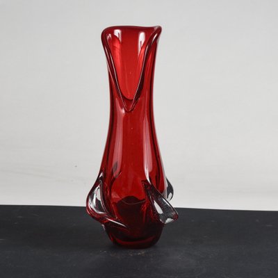 Rote Vase aus Muranoglas, Italien, 1960er bei Pamono kaufen