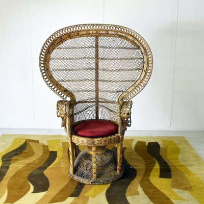 Peacock Chair in Rattan and Wicker, 1974