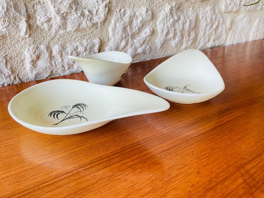 Vintage French Ceramic Appetizers Dishes from Salins, 1960s, Set