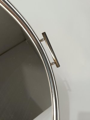 Mid-Century Italian Mirror Framed in Mirrored Metal Mid-Century Italian Mirror Framed in Mirrored Metal