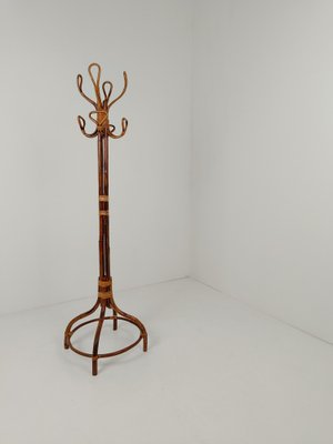 Mid Century Bamboo Cane Rattan Coat Rack Stand Italy 1950s for sale at Pamono