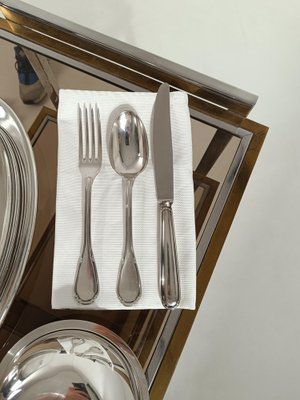 Vintage Italian Silver-Plated Cutlery Set Mod Baroque from