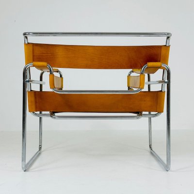 Cognac B3 Chair in Leather and Metal by Marcel Breuer, 1990s for