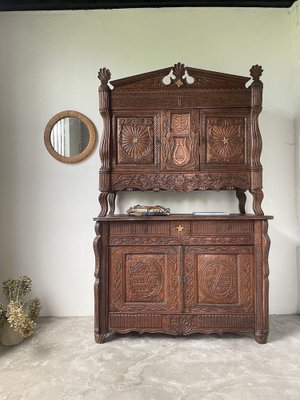 Carved Teak Window Mirror - 19th Century (94 x 120 cm) Carved Teak Window Mirror - 19th Century (94 x 120 cm)