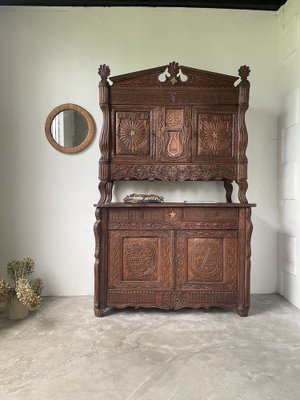 Carved Teak Window Mirror - 19th Century (94 x 120 cm) Carved Teak Window Mirror - 19th Century (94 x 120 cm)