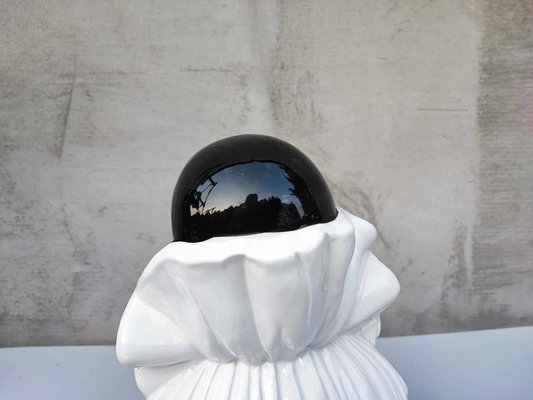 Boîte Cœur En Porcelaine Vintage Française - Décor Pierrot Et Arlequin - PH France - Occasion Parfait État