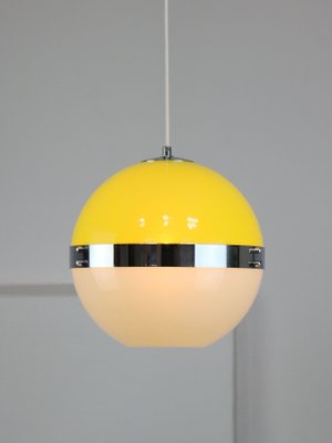 Italian Space Age Yellow Pendant Lamp, 1970s