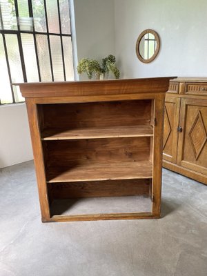 Banc coffre rustique en chêne peint Début XXème - Marchand d'Oublis