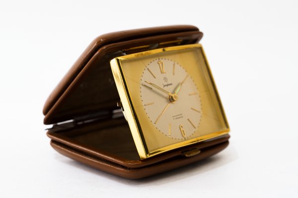 Travel Leather Alarm Clock from Junghans, 1960s for sale at Pamono