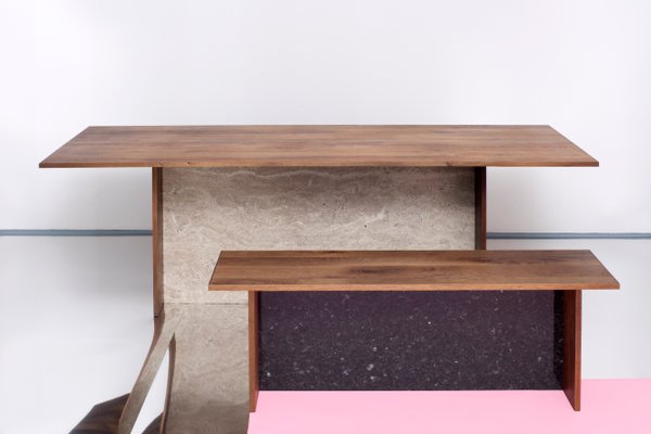 Adityas Bench In Recycled Oak And Emerald Pearl Granite By