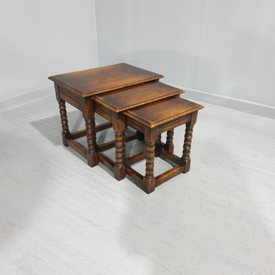 Oak nest of tables sale discount