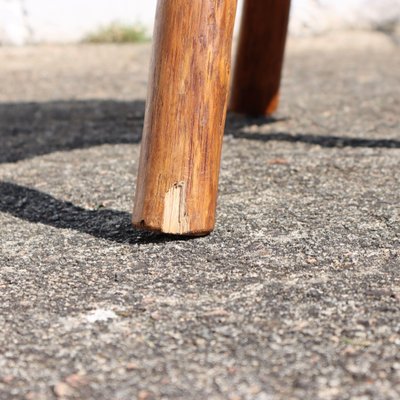 Vintage French Brutalist Tree Trunk Elm Wood Side Table
