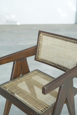 Mid Century Office Cane Chair PJ SI 28 A by Pierre Jeanneret 1955 for sale at Pamono