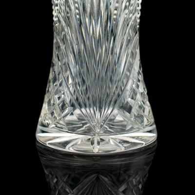 Tall Vintage Crystal Flower Vase, 1950s