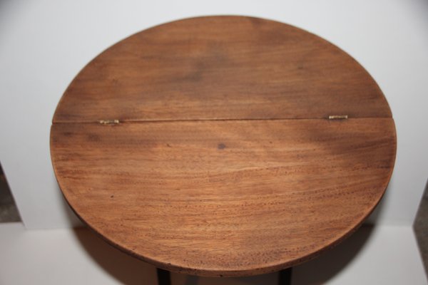 Small Round Folding Wooden Side Table for sale at Pamono