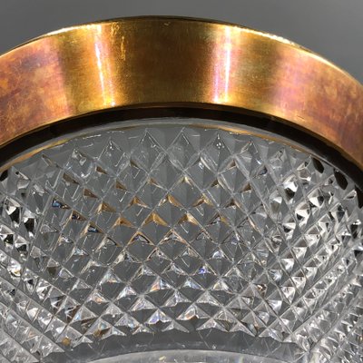 Bohemia Lead Crystal Vase with Diamond Cut Gold Rim, 1950s Bohemia Lead Crystal Vase with Diamond Cut Gold Rim, 1950s