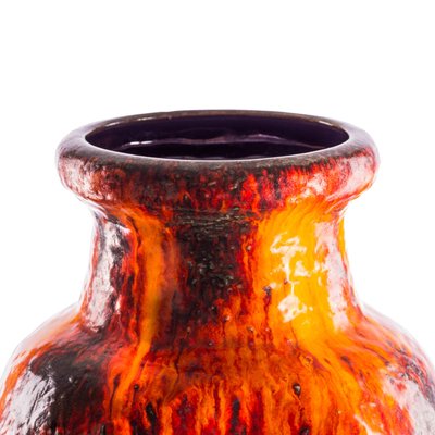 Large Fat Lava Model 608/50 Red Fire Floor Vase by Dumler