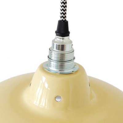 Vintage French Pastel Yellow Enameled Pendant Lamp For At Pamono Vintage French Pastel Yellow Enameled Pendant Lamp 2