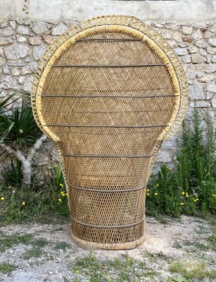Peacock Wicker Armchair 1970s for sale at Pamono