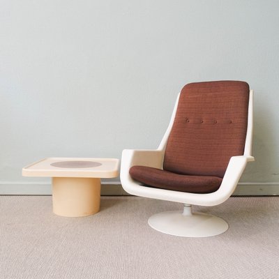 Swivel Armchair and Side Table by Robin Day for Hille 1970s Set of 2