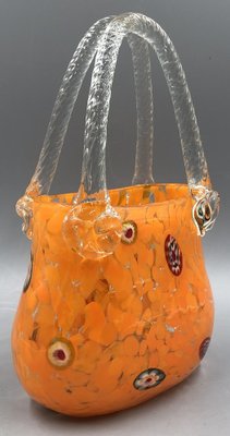 Orange Murano Glass Vase Handbag from Millefiori, 1960s for sale