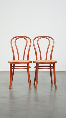 Vintage Red Bistro Chairs from Thonet Set of 6 for sale at Pamono