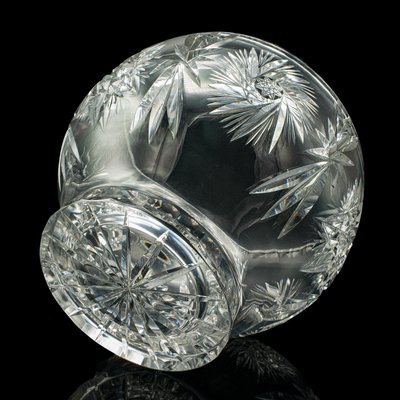Bol à Fruits En Cristal Vintage Sur Pied, Années 1950, Transparent, 8-5/8 Pouces