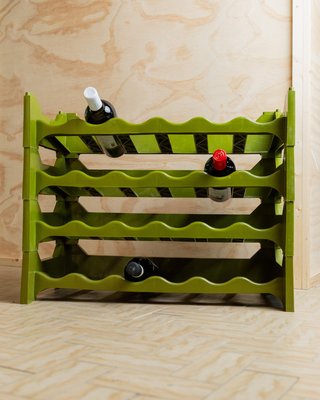 Mid Century Wine Rack in Khaki 1970s for sale at Pamono