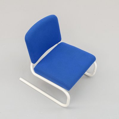 Postmodern Blue Tubular Frame Lounge Chair for sale at Pamono